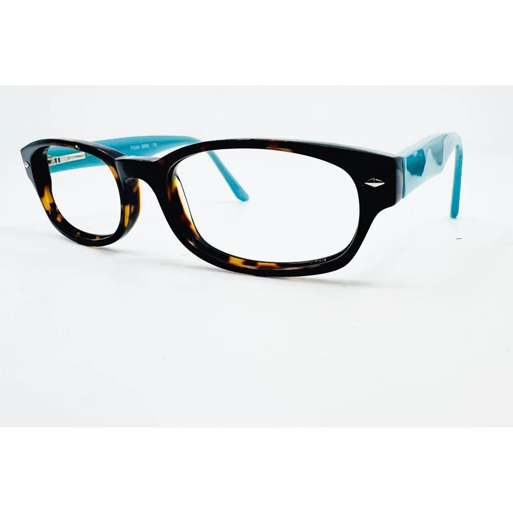 Phoebe Couture Eyeglasses Womens Brown Tortoise Blue P240 BRN 135 50-16-135